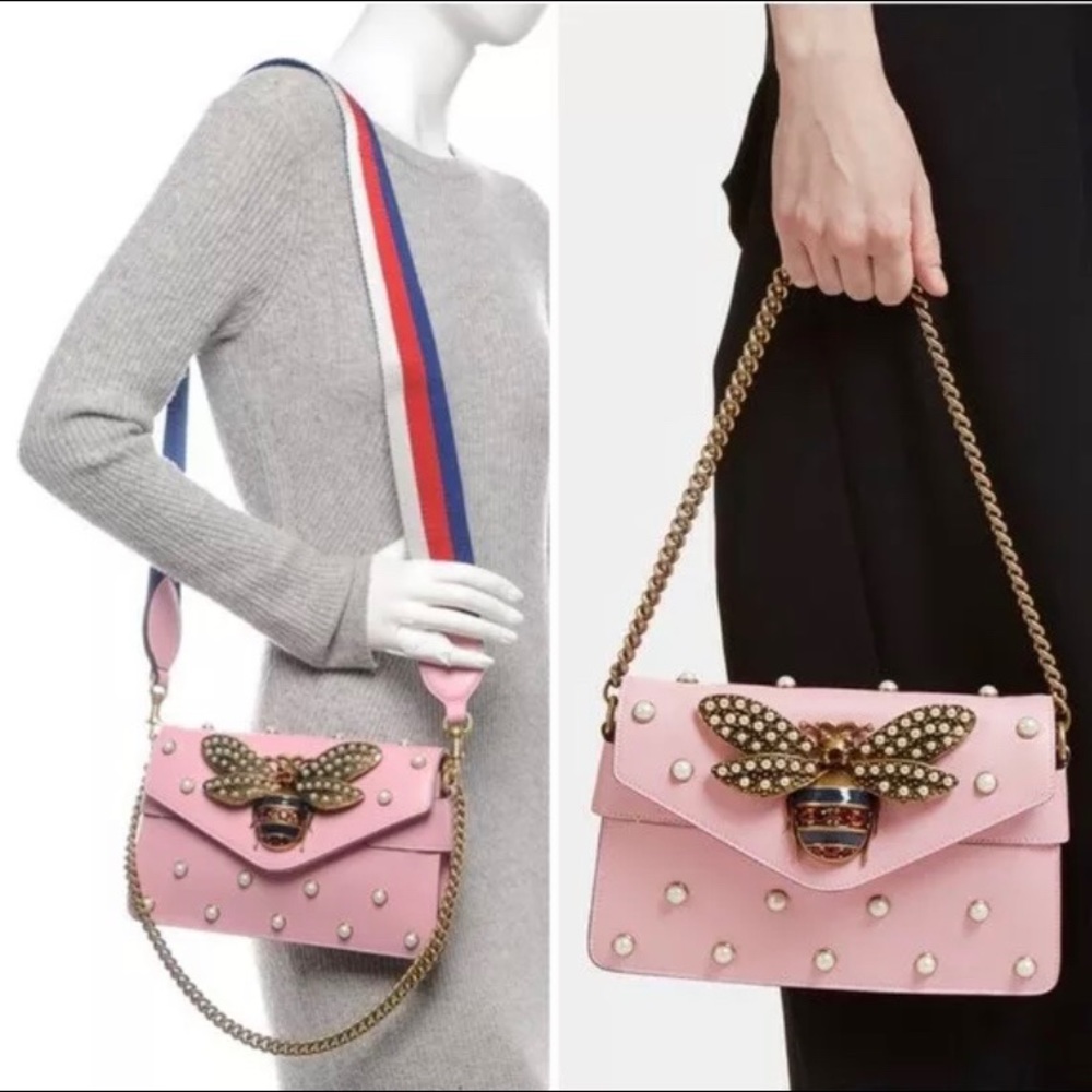 GUCCI Pink Broadway Pearl Handbag - Picture 1 of 8